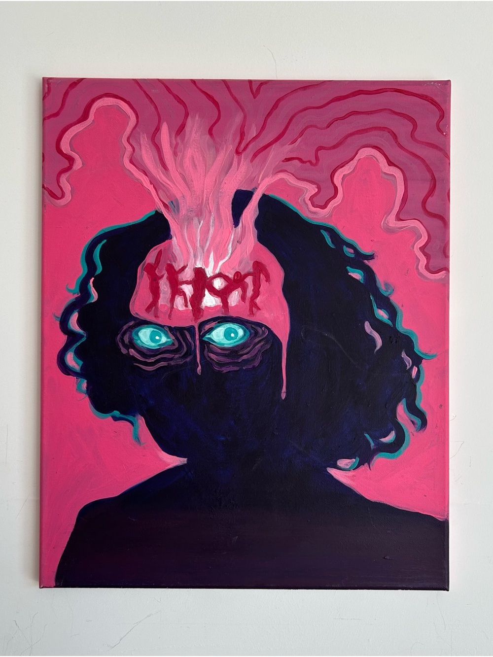 Pink shadow Woman Painting